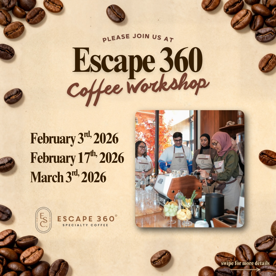 The wait is over!! We’re excited to welcome you to our upcoming Escape 360 Coffee Workshops once again! a hands-on experience designed for anyone who wants to understand coffee beyond the cup ☕️
Whether you’re just getting started or looking to sharpen your skills, our workshops are led by experienced baristas who break down the process in a way that’s approachable, practical, and fun ✨
☕ Workshop Schedule
• February 3rd — How to Perfect Your Espresso (10 AM–1 PM)
• February 17th — How to Be Your Own Home Barista (10 AM–1 PM)
• March 3rd — How to Brew the Perfect Drip Coffee (10 AM–12 PM)
You’ll learn technique, flavor balance, equipment basics, and the small details that make a big difference, all in a welcoming, interactive setting 🤎
Swipe through for details and check the link in our bio to reserve your spot. Spaces are limited and will go quick! ☕️✨
#coffeeworkshop #coffeeshop #coffeelover #specialtycoffee #dfwcoffee