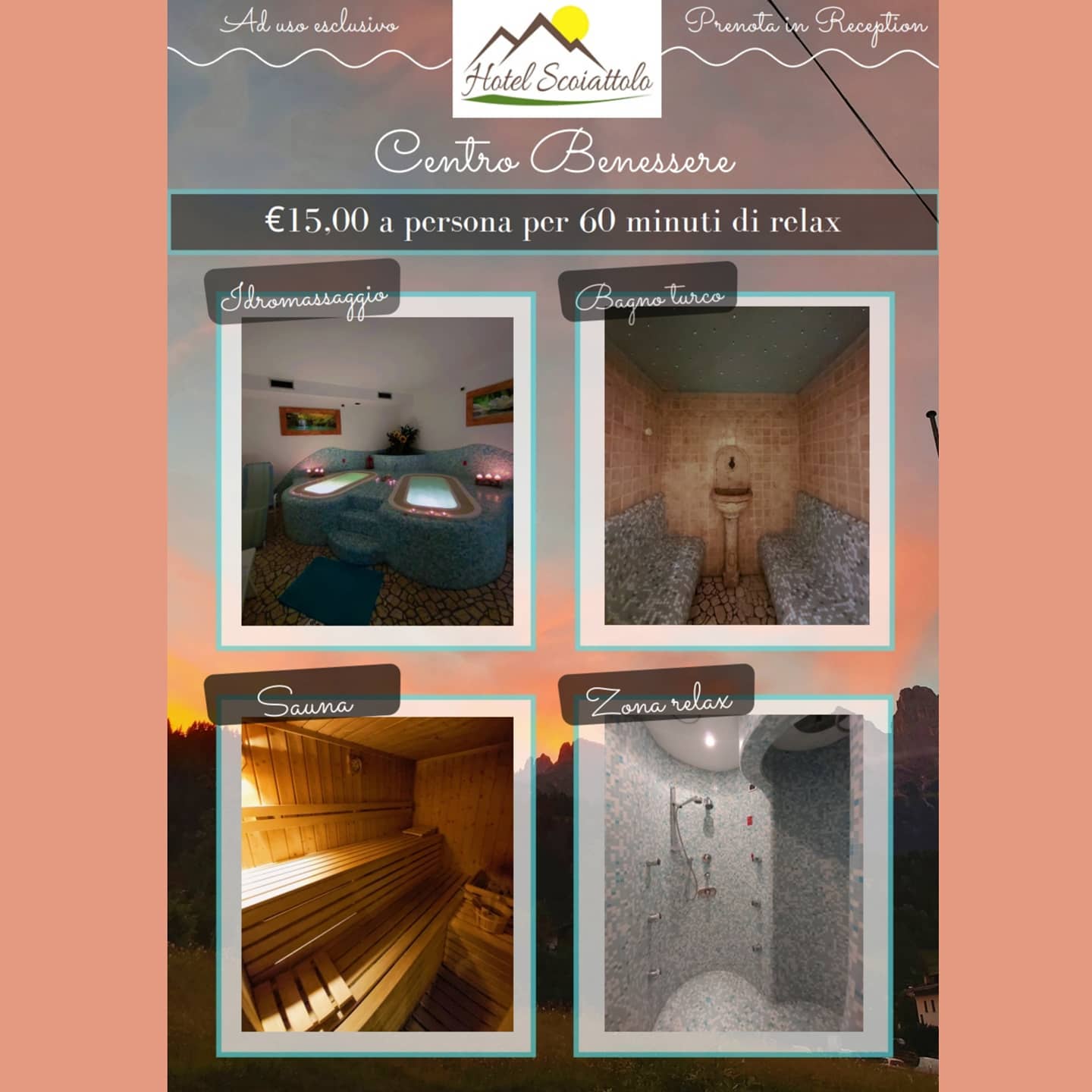 ??♀️ᴠɪᴠᴇʀᴇ ɪɴ ʙᴇɴᴇssᴇʀᴇ??♀️
ora puoi! Solo se prenoti il nostro Centro Benessere ad uso esclusivo??♀️?
ℹper Info e prenotazione chiedere in Receptionℹ
.
.
.
.
.
.
.
.
.
.
.
.
.
.
.
.
.
.
.
#hotelpetfriendly #hoteldolomiti #hotelscoiattolo #hotel #hotsauna #centrobenessere #idromassaggio #bagnoturcoesauna #bagnoturco #spa #relax #relaxandwellness #dolomites #dolomitibellunesi #dolomiti #dolomitiunesco #holiday #italia #turismoitalia #benessere #vacanze #soleinmontagna #montagnachepassione #travel #tranquility #sole #hoteldolomiti #followforfollowback #photography #adv #adventure