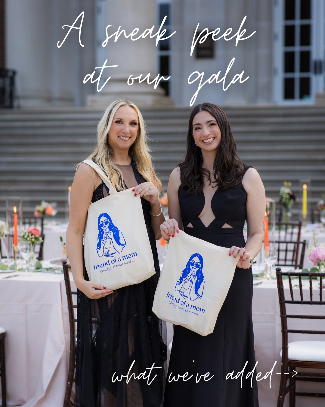 It’s FEBRUARY, which means it’s almost time for our fancy gala at the Art Institute!!! We’ve been hard at work adding so many little touches to the event - here are all the things to expect!
New during cocktail/mocktail hour:
-Caviar + vodka tasting
-Open bar + mocktail mixology experience
-Tarot card readings
-Permanent jewelry (for purchase)
During dinner:
-A beautiful plated dinner
-Live music by a string duo
-Flower bar by Lush with a mini bouquet to take home
-A night off, great food, and meaningful connections with other moms
After dinner:
-Chocolate tasting experience
-Gift bags (new character unlocked!) with lots of goodies to take home
Tickets are live until this Friday (2/6), so please be sure to get yours if you’d like to join us. All moms are welcome - just fill out the form on our website to get all the event details in your email (for the gala and every month)!
Excited to welcome you all! 💗Erin & Lucie
All photos: @spoonphotodesign