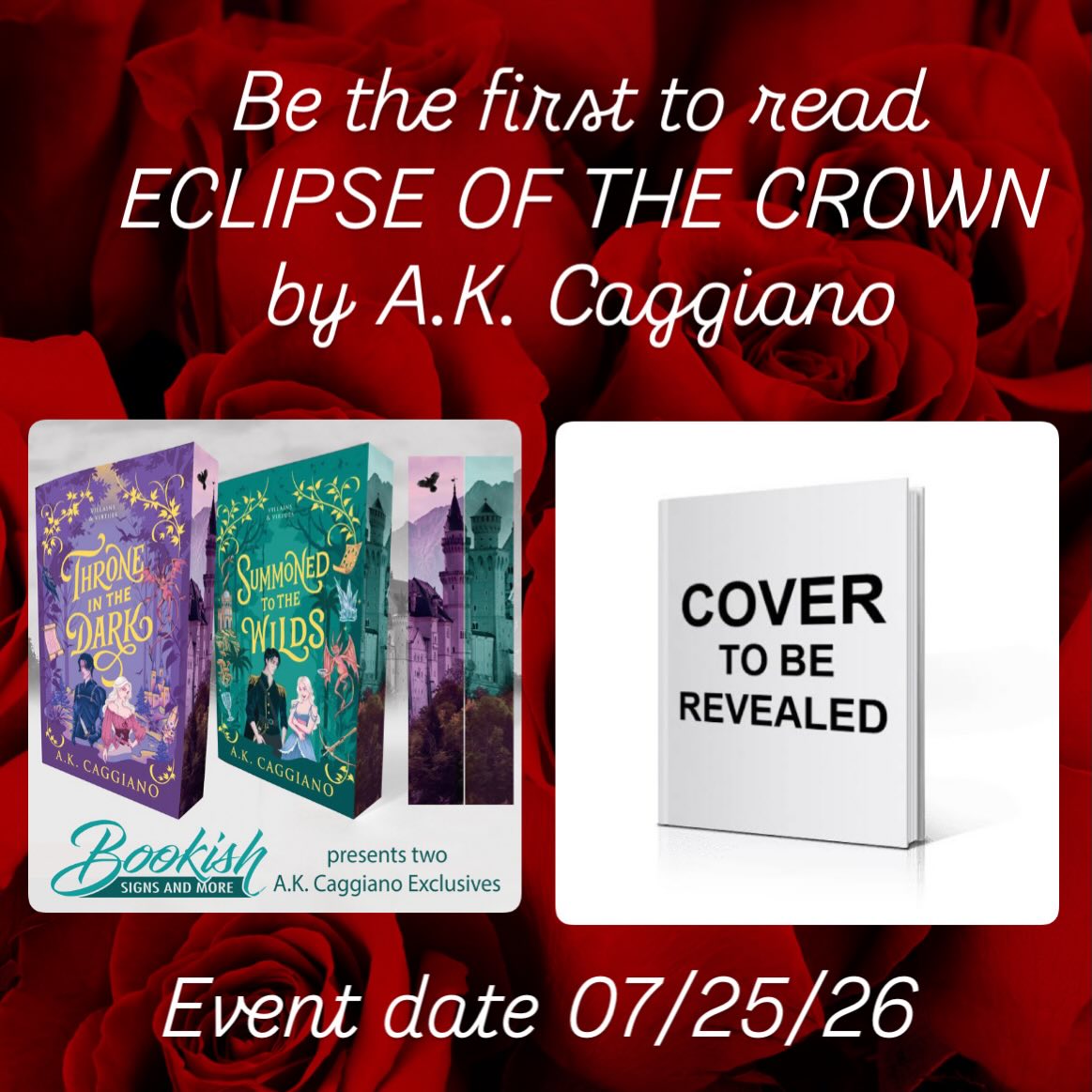 Very exciting news for author @akcaggiano and a special thank you to @sourcebookscasa ! RITV26 will be the first release event for ECLIPSE OF THE CROWN book 3 in the Villains & Virtues series. Our guests can order the Bookish Signs And More exclusive edition of this book, get it signed and personalized on site four days early!
We are grateful to the publisher for allowing us exclusive early access to this title! As the time gets closer, the cover and edges will be revealed and will pre orders will open for event pick up of this beauty!
Congratulations on your new release A.K. Caggiano!
#RITV26 #romantasyinthevalley #akcaggiano #villainsandvirtues #bookconvention