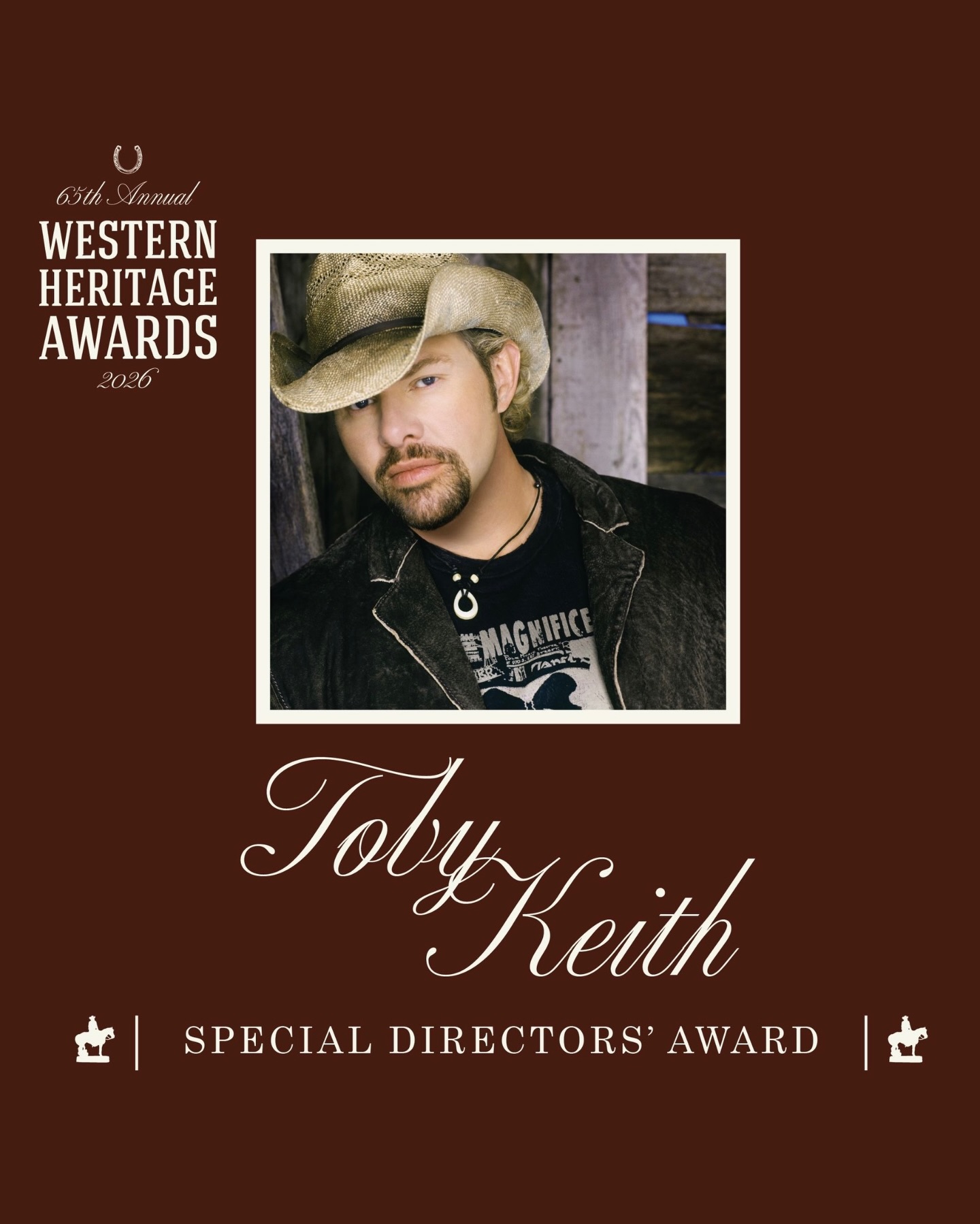 Thank you to the @nationalcowboymuseum for honoring Toby with the Special Directors’ Award this year. Toby’s family is grateful to the museum for recognizing his place in history and how his career served and celebrated the country and Western way of life.