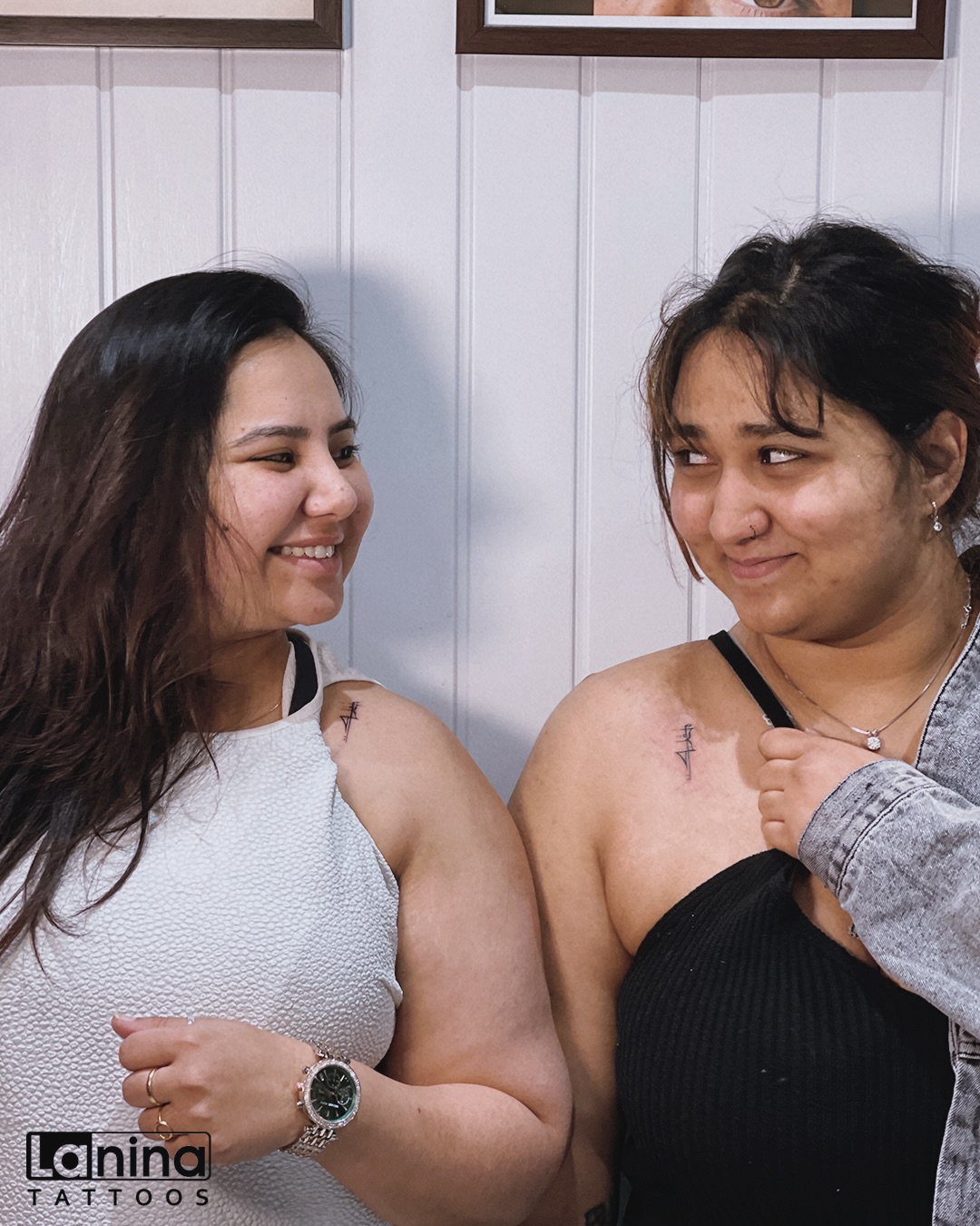 Two sisters. One warrior spirit. ⚔️
These matching warrior symbol tattoos are a reminder of strength, protection, and always standing by each other—no matter what life throws their way.
Different journeys, same fire within.
Fine line tattoos made for one of our oldest client with meaning at La Nina Tattoos, Ahmedabad 🤍
Because the strongest bonds deserve timeless ink.
So grateful to have such amazing people.
#sistertattoos #warriortattoo #meaningfultattoo #finelinetattoo customtattoo ahmedabadtattoos laninatattoos tattooindia tattoostory #fyp