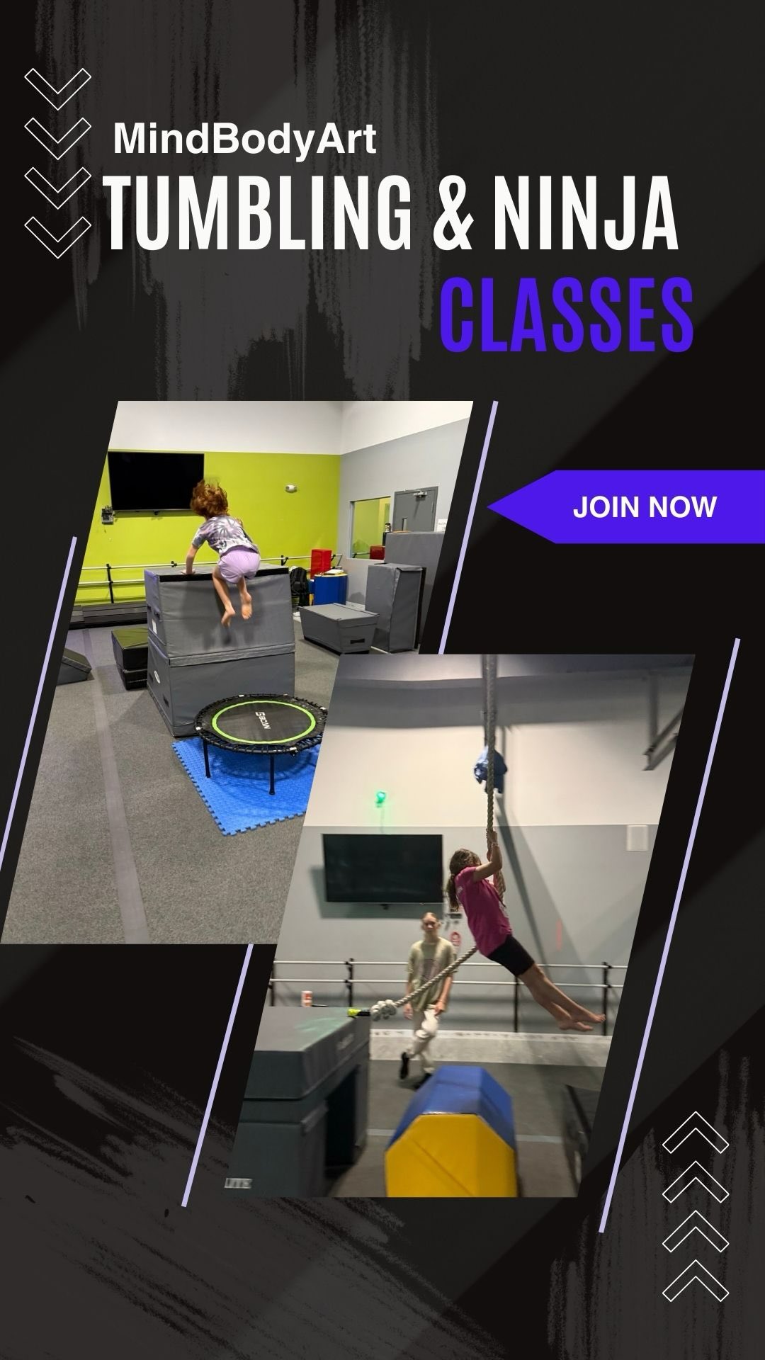 Looking for a high energy outlet that builds strength, coordination, and agility? Two exciting ways to move, learn, and grow at MindBodyArt!š„
š¤øTUMBLING CLASSES
Our tumbling program focuses on proper technique, safe progressions, and strong foundational skills so athletes can successfully build and advance while minimizing risk of injury. Students develop balance, coordination, core strength, and body awareness while learning tumbling fundamentals in a structured, progress-based environment.
š„·NINJA COURSE CLASSES
Our Ninja Challenge Course brings the FUN with a NEW obstacle setup each week and fresh challenges every class. These high-energy sessions help improve confidence, agility, strength, and fine and gross motor skills while kids climb, jump, balance, and explore movement.
NEW: Ninja Skills & Tumbling offers an engaging introduction to pre-tumbling movement while setting exciting weekly goals on the Ninja Course. Plus, our small class sizes ensure every child receives individualized attention.
Designed for ages 3ā12, beginner through intermediate levels.
ā±ļøEnrollment for these classes closes VERY SOON ā this Friday, February 13. Spots are limited, so donāt wait!
šØRegister now on our website: https://www.mindbodyartdance.com/2025-26-tumbling-ninja-age