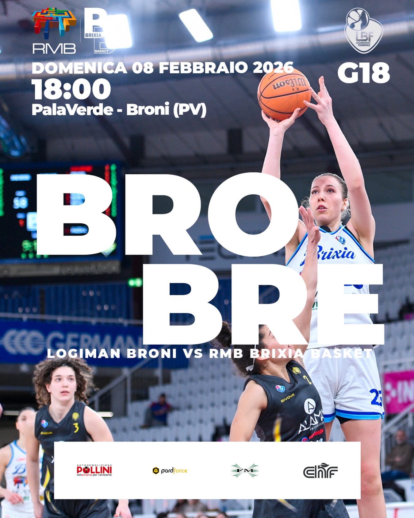 𝗡𝗘𝗫𝗧 𝗠𝗔𝗧𝗖𝗛
DOMENICA 08/02, h 18:00
PalaVerde - Broni (PV)
vs @pfbroni_22
#wearebrixia