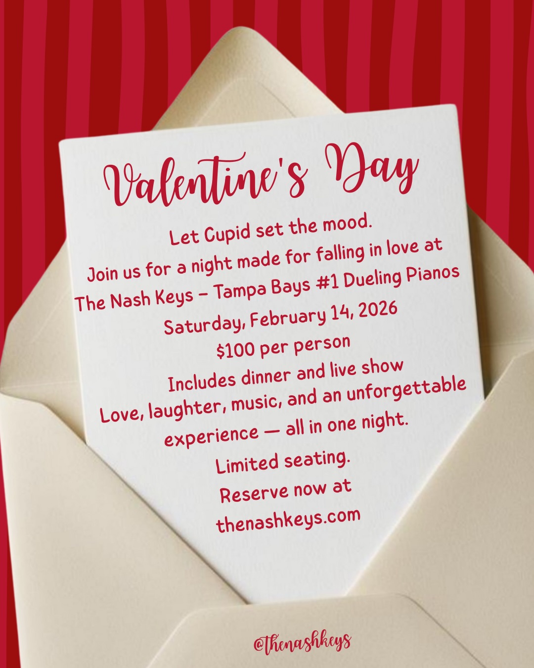 Celebrate love with an unforgettable night of music, dining, and romance.
Swipe to discover our special Valentine’s Day menu 💖🍽️🎶
#valentinesday #february14 #love #tampabay