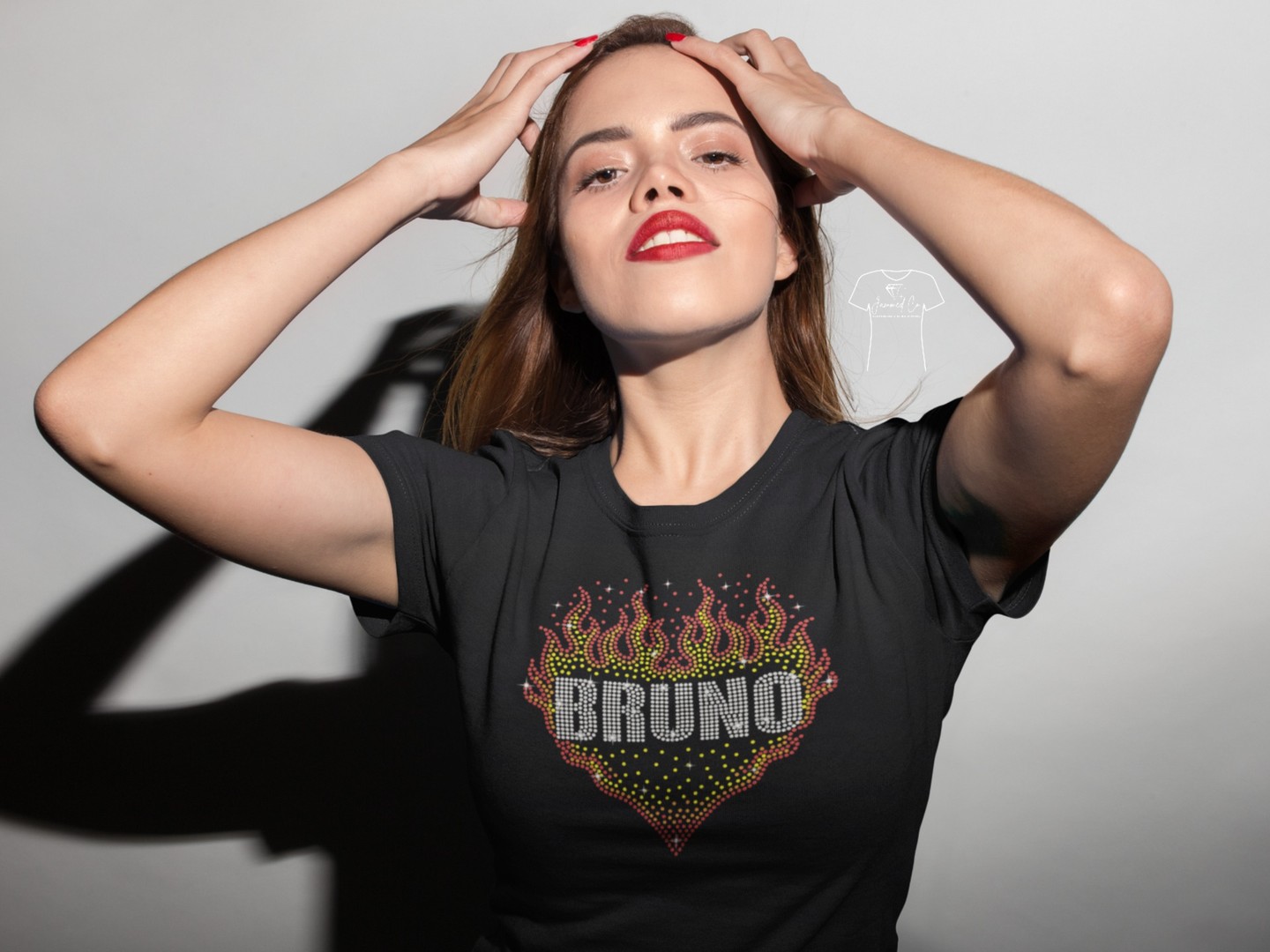 BRUNO energy: turned all the way up 🔥✨ Short sleeve, long sleeve or tank — which vibe are you? Link in Bio #BRUNO #FlameHeart #Rhinestone #OutfitOfTheDay #StreetStyle #SmallBizShop