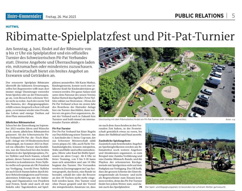 Morgen in einer Woche ist es soweit.
Kommt alle vorbei!!!
#ribimattefest #pitpat #familienausflug #zusammensein #spielplatz