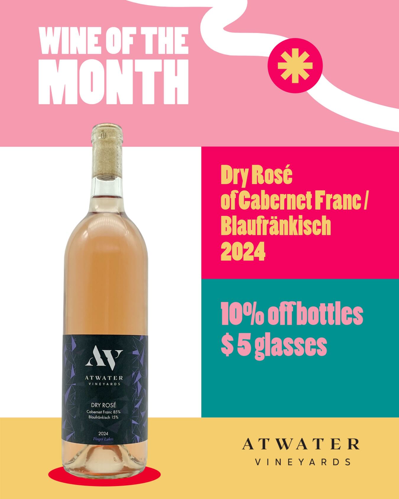 Our Dry Rosé 2024 is our February featured wine of the month!
The Dry Rosé of Cabernet Franc / Blaufränkisch 2024 displays aromas of fresh herbs that continues onto the palate along with fresh strawberries, watermelon, and tart cherry with a soft but well-balanced finish.
Through the end of February, bottles of Dry Rosé are 10%! Enjoy it by the glass in the tasting room for only $5. (No other discounts apply.)