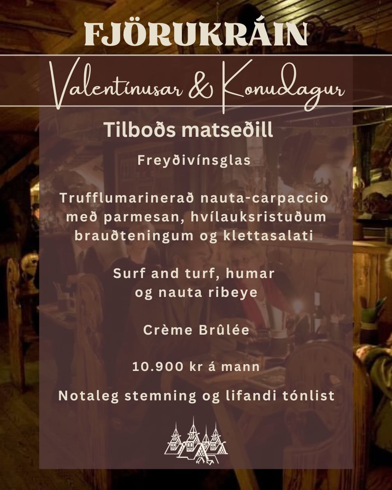Bókaðu borð í síma 565-1213 eða með tölvupósti á netfangið birna@fjorukrain.is ?❤️