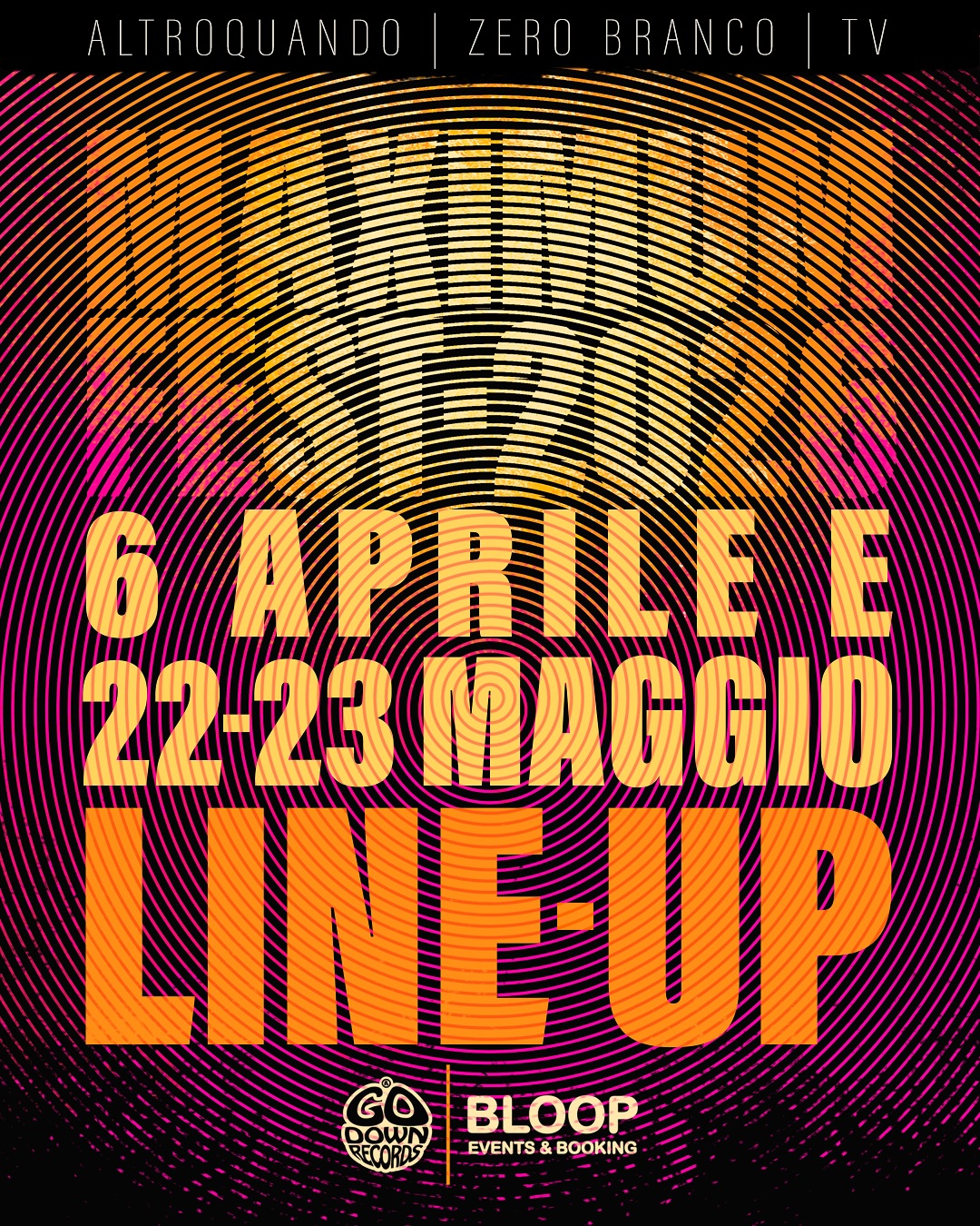 💥BOOM!💥 Svelato il programma giornaliero completo dell’edizione 2026 del 𝐌𝐀𝐗𝐈𝐌𝐔𝐌 𝐅𝐄𝐒𝐓𝐈𝐕𝐀𝐋
Si parte lunedì 6 aprile 🐣 con @not_moving_ltd 💥 @bolognaviolenta 💥 @oltrezona 💥 @litania_band 💥 @houstonesband 💥 @malotarocksplendido 💥 @greedasquarciagola 💥 @tothemax_band 💥 @percossafossile 💥 @claim_stonerdoom_ 💥 @gorne_band 💥 Dune Aurora
Ritorniamo venerdì 22 maggio con @childtheband 💥 @baratro_noise 💥 @lingua_serpente 💥 @julinko.imago 💥 @djhenrymilano
Gran finale sabato 23 maggio con @uzedaband 💥 @guitarwolf 💥 @hobos_band 💥 @theloyalcheaters 💥 @bilapower 💥 @cyborgzer0 💥 @phantomparadox_ 💥 @twentytwotoads_official 💥 @i_verdesca
Le prenotazioni sono tutte attive nel nostro sito, seguendo il link in bio.
Fino al 15 febbraio saranno ancora disponibili i super convenienti pass Early Bird 😉
📍 𝐀𝐥𝐭𝐫𝐨𝐪𝐮𝐚𝐧𝐝𝐨 via Corniani 32, Zero Branco, Treviso
L’evento è riservato ai soci di Go Down Records aps.
Pre-registrazione online disponibile via smartphone.
Tutti i dettagli nel sito.
Troverai 2 palchi, DJ set, food, drink, dischi, maglie, area bimbi, frizzi, lazzi e rock’n’roll 🤟
Evento organizzato da Go Down Records e @bloopevents in collaborazione con @altroquandotreviso 🍻