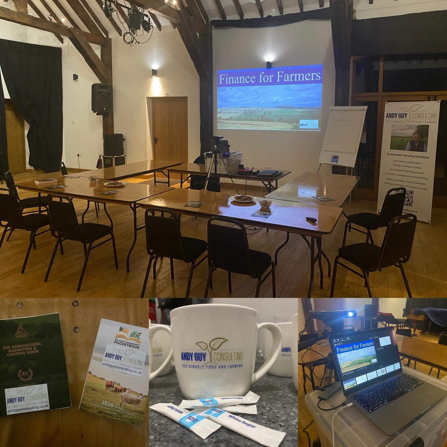 All set and ready to deliver the second session in my Finance for Farmers course. This is the first time I’ve run the course after I spotted a need amongst some of my clients. It’s designed to refresh farmers knowledge about business finances including using Gross Margins, understanding annual accounts, compiling and using budgets, writing a business plan and more.
Has there been a more important time for farmers to improve their business management skills? I can’t remember the last time the farm business environment was so challenging.
If I manage to deliver the course and it has the positive outcomes I hope for then this cohort of forward thinking farmers will have the skills and confidence to tighten their grip on their businesses, identify and tackle the weaknesses and improve the sustainability of their farms.
This version of the course is running as a series of two hour sessions delivered, once a week over eight weeks. I’m also working on an online version of the course as well as an intensive, two day, version.
If you’d like more information about up-coming courses, please get in touch.
07738 121883, andyguyconsulting.co.uk, andy@andyguyconsulting.co.uk or DM.