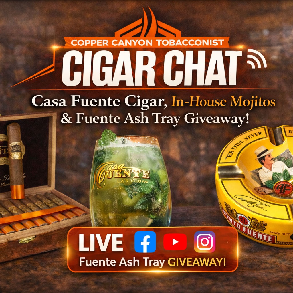 LIVE Friday night at 8 PM join us for a very special Cigar Chat. We'll be sipping on mojitos and releasing Casa Fuente Cigars from #arturofuente Anyone that has smoke the #casafuente cigar knows it is so unique.
Also one lucky person gets this gorgeous ash tray as well! Tune in live on Facebook, YouTube, and right here on Instagram
#cigar #cigars #cigarevent #giveawaycontest