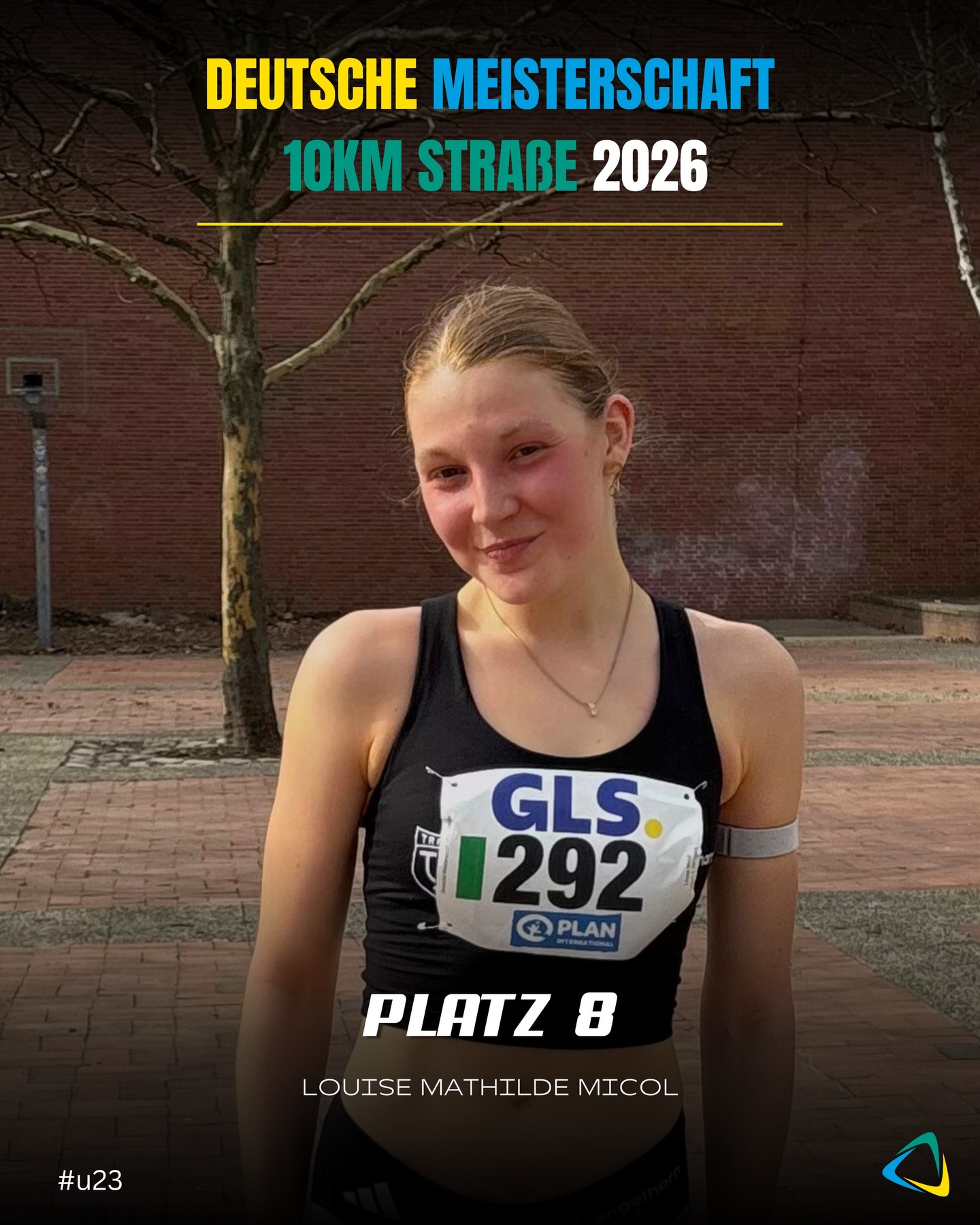 ?♀️ Platz 8 für Louise Mathilde Micol bei der DM über 10 km Straße! ??
Am vergangenen Sonntag startete unsere Stipendiatin Louise Mathilde Micol bei den Deutschen Meisterschaften im 10-km-Straßenlauf in der Leichtathletik.
Die Vorbereitung war alles andere als optimal: ISG-Probleme sowie ein Unfall mit dem Fahrrad zehn Tage vor der Meisterschaft erschwerten die letzten Trainingswochen deutlich. Daher ging Louise ohne große Erwartungen an den Start.
Trotzdem kämpfte sie sich Kilometer für Kilometer durch das Rennen und erreichte mit einer Zeit von 36:10 Minuten (netto) einen starken 8. Platz in der U23-Wertung. ?
?️ Louise über ihr Rennen:
„Ich bin für die Umstände zufrieden, aber ein Teil von mir ist natürlich trotzdem enttäuscht, nicht in Topshape am Start gestanden zu haben. Die Strecke mit fünf Runden à 2 km war schnell – abgesehen von den U-Turns – und ich bin nahe an meine Bestzeit gelaufen. Ich versuche das Ganze als Motivation für die Bahnsaison über 5000 m zu nehmen und bin gespannt, wie die Deutschen Halbmarathonmeisterschaften in zwei Wochen laufen.“
Wir gratulieren dir herzlich zu dieser starken Leistung, liebe Louise! ??
