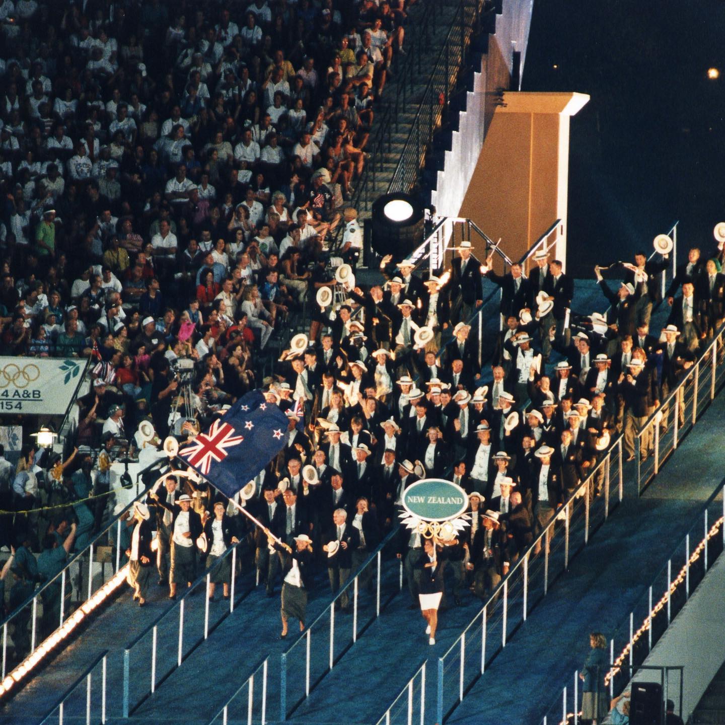 There was this one time in Atlanta 1996. Go the NZ team @thenzteam let the games begin. #firstfemaleflagbearer for NZ.