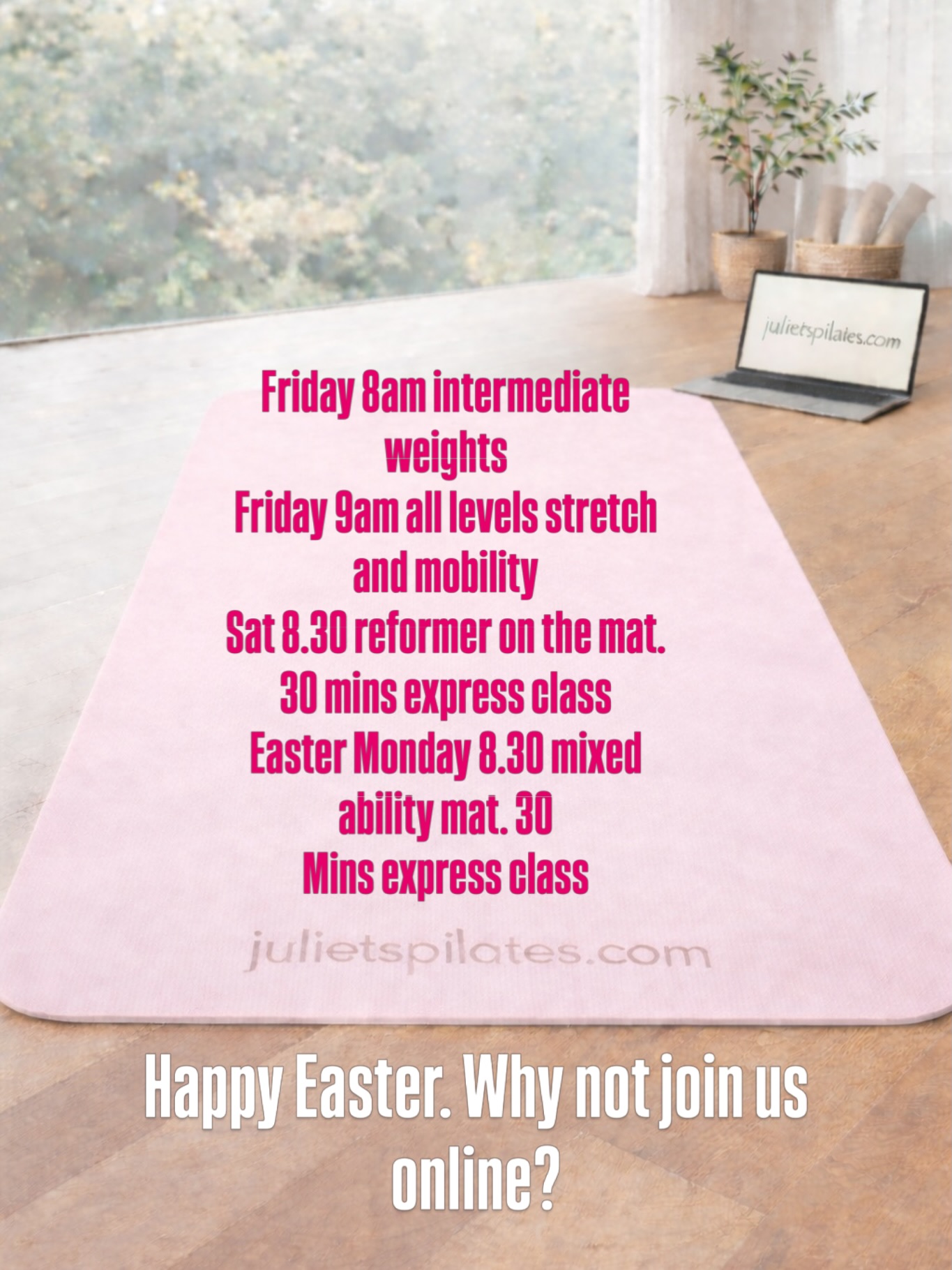 If you have a spare half hour, roll out your mat and join us. Dm for details.
Hope you have a really happy Easter weekend ? ??
#reformeronthemat #pilatesdoesntstopforholidays