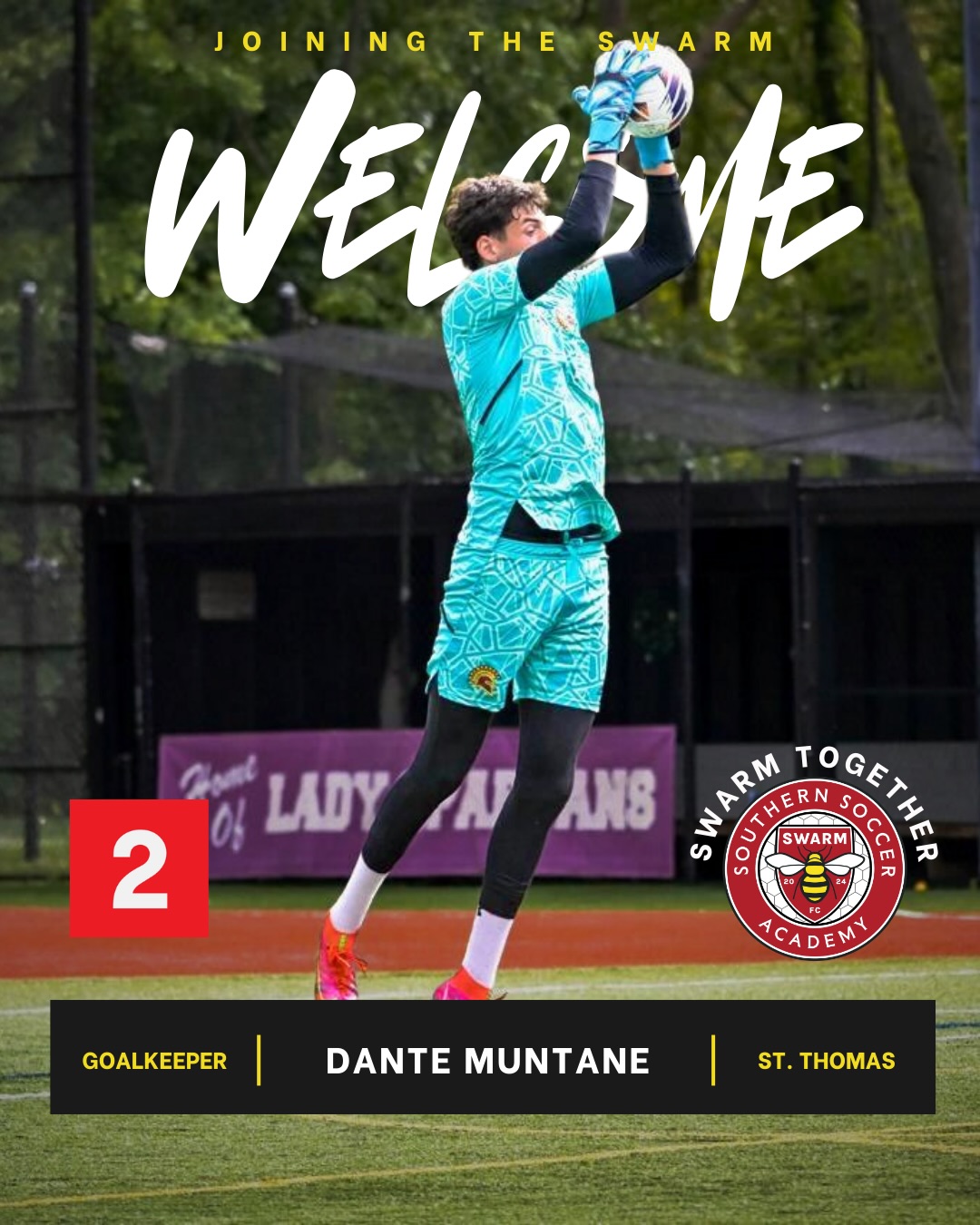 Bienvenido, Dante ??
The Swarm sign St. Thomas Aquinas Goalkeeper to the 2026 USL League Two roster.
Goalkeeping Coach Gustavo Siqueira had his say: ?️”We are delighted to announce the signing of Dante who will bring goalkeeping prowess and a playmaking ability to the team”.
@uslleaguetwo x @swarmfootballclub