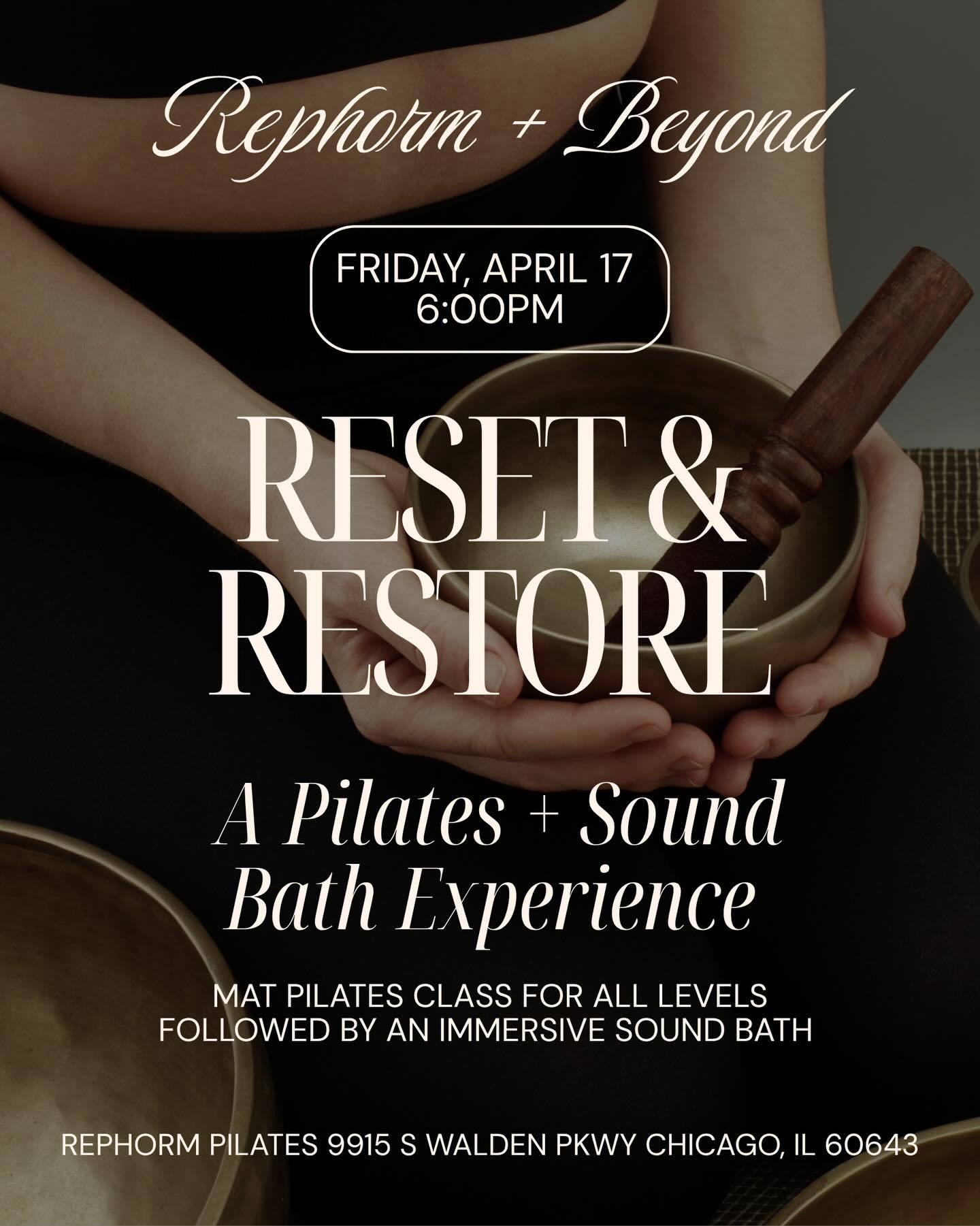 Only a few tickets left…
?️ Link in bio to register.
There’s something powerful about pairing movement with stillness…
We’ll start with a mat Pilates class, suitable for all levels, to open the body and release tension, allowing you to drop deeper into the immersive sound bath.
Led by @laurenewalsh and @beyondme.world, with heated eye masks, hot tea, and an intentional, like-minded community to elevate the experience.
This will sell out just like the last one did… see you there. Xo
? Rephorm Pilates - 9915 S Walden Pkwy, Chicago
#pilates #soundbath #chicago #chicagoevents