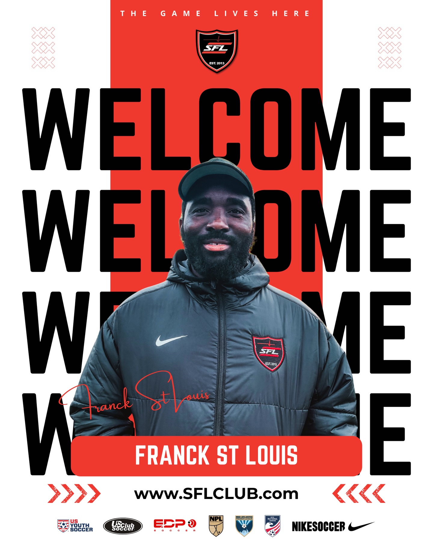⚫️? Welcome to SFL ?⚫️
Coach Franck Joins the Team ⚽️?
We’re excited to welcome Coach Franck to the SFL coaching staff. ?
Franck brings a strong blend of academic knowledge and coaching experience, holding degrees in Business Administration (BMCC) and Movement Science (York College) combining an understanding of both performance and player development.
His coaching experience spans a variety of environments, including Asphalt Green, MCNDHS Boys, DUSC High School Girls, and Columbia Grammar & Preparatory School, working with players across multiple age groups and levels.
A USSF B Licensed coach, Franck is committed to continuing his development and is passionate about creating a positive, high-level environment where players can grow with confidence and understanding of the game.
We’re delighted to add Franck to the SFL team and look forward to the impact he will have across the club. If you see him around the fields, be sure to give him a warm SFL welcome! ?
The Game Lives Here.
#sfl #soccerforlife #sflclub #thegameliveshere #youthsoccer