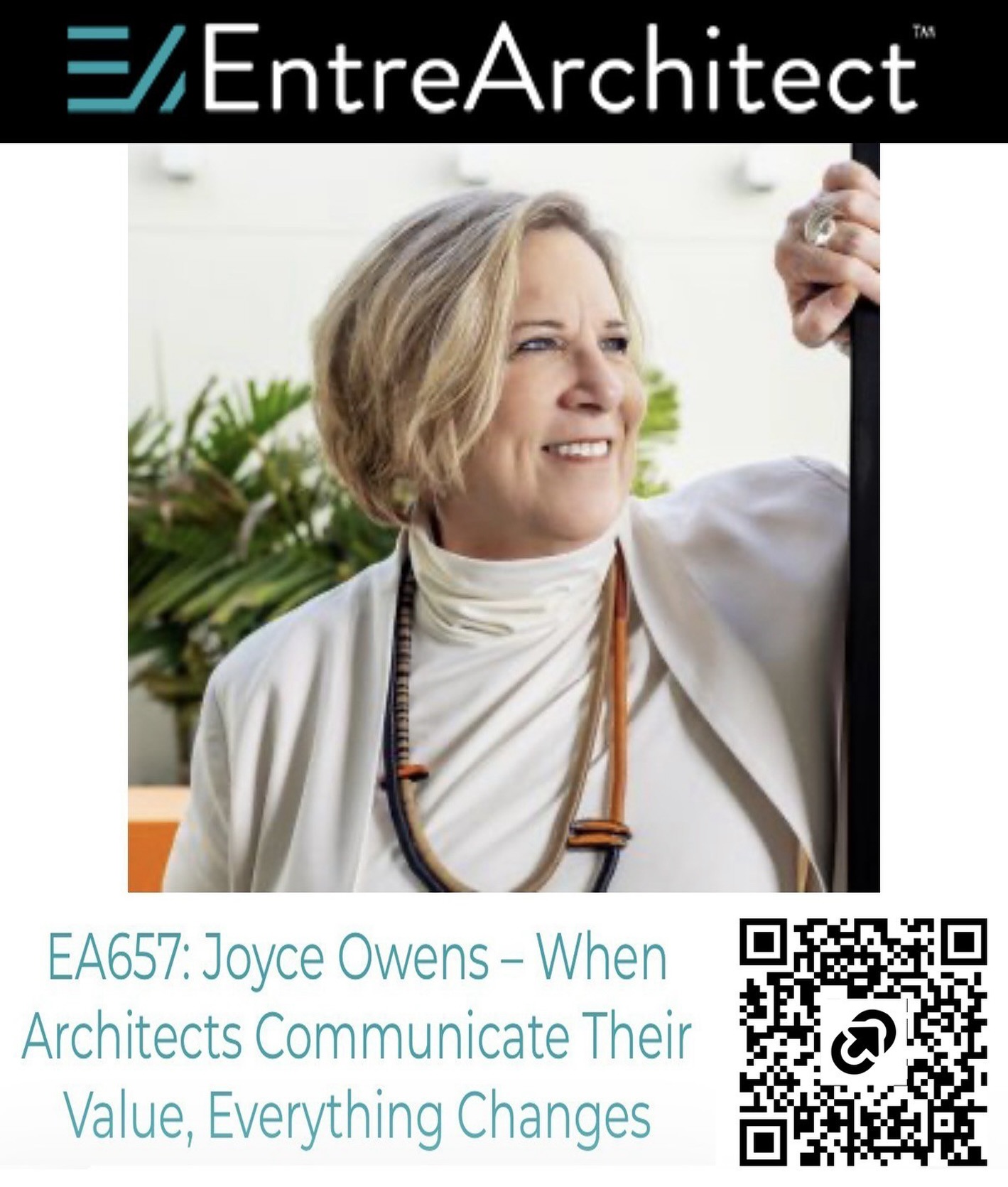 Architects are not undervalued. We are misunderstood.
For too long, the public has thought architects “just draw blueprints.”
That perception is costing our profession influence, fair compensation, and a seat at the
table where decisions about safety, resilience, and community are made, because without a clear understanding of our value, we cannot fully lead or be recognized for the role of good design in society.
This message was recently reinforced in my conversation with @markrlepage on
the @entrearchitect Podcast, EA657 “Joyce Owens – When Architects Communicate Their
Value, Everything Changes,” where we spoke directly about my platform and the urgent
need for architects to clearly communicate their value.
https://tinyurl.com/EntreArchitectJoyceOwens
I am running for AIA National President-Elect 2027 with a clear mission:
To communicate the true value of architects to the public clearly, consistently, and powerfully.
Because when people understand what architects actually do, everything changes.
As AIA National President Elect 2027, I will work with the AIA and its members to make communicating our value a shared priority.