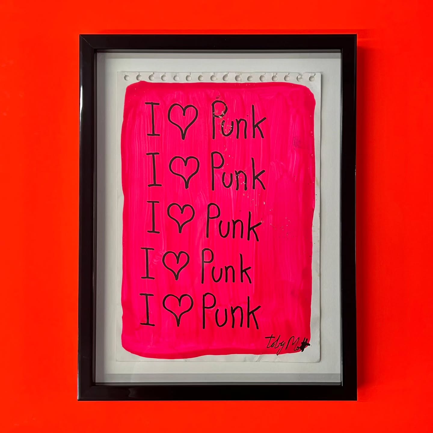 Punchy pink punk artwork floated forward in a black lacquer box frame ?
#westlondonframing #punkart #neonart #boxframe