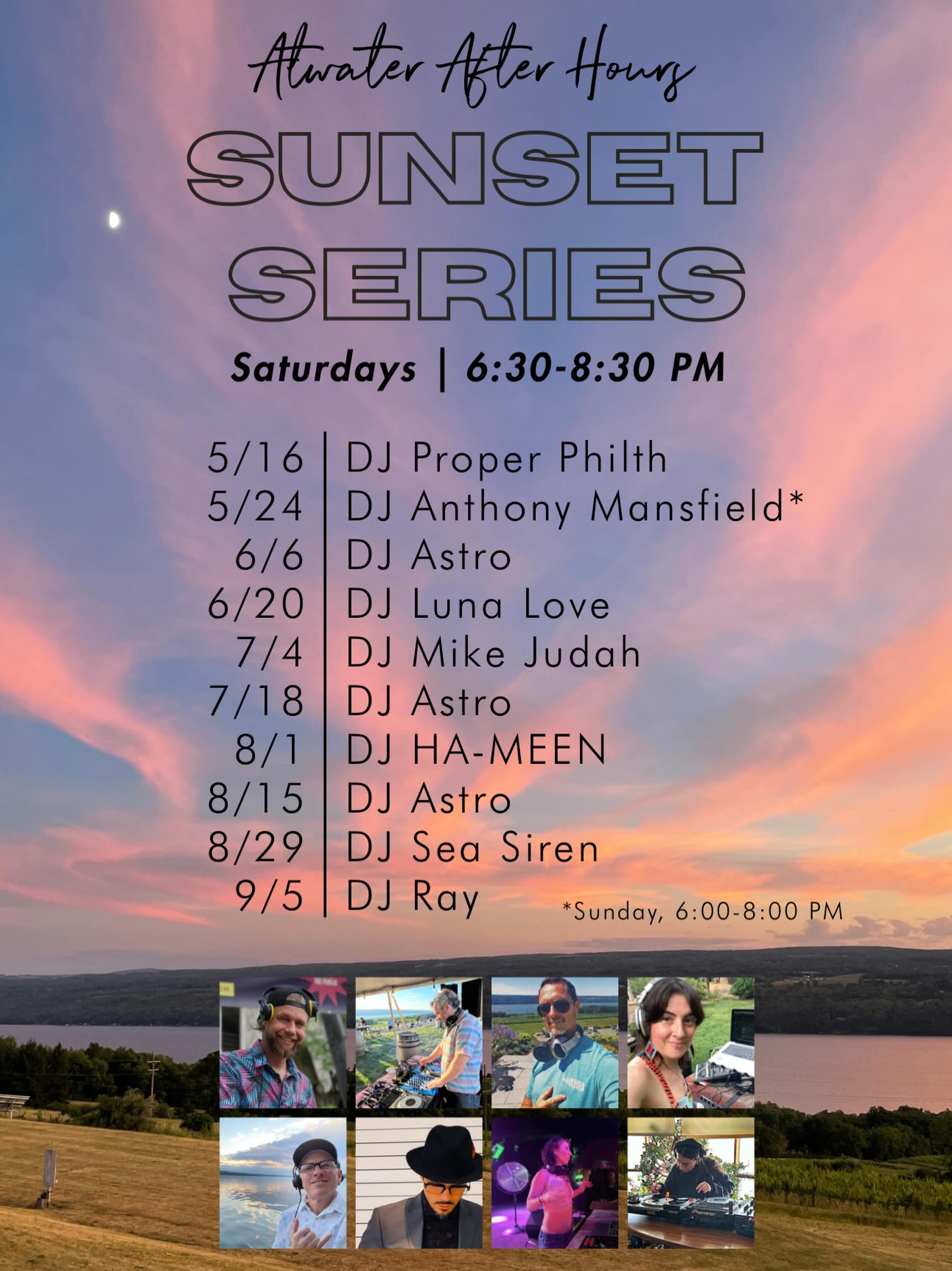 We have a great line up for the Atwater After Hours SunSET Series with fabulous local DJs. Tomorrow, our own DJ Astro lays down the tracks for a fabulous vibe. 6:30-8:30 PM