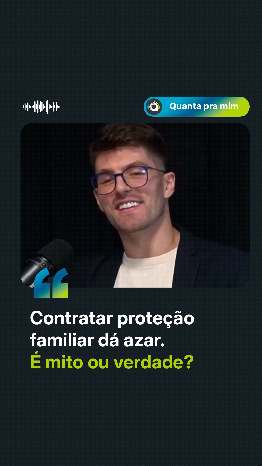 Muita gente evita falar sobre proteção familiar porque acredita que esse tipo de assunto deve ficar para depois.
Mas será que deixar de conversar sobre o futuro realmente traz mais tranquilidade?
Neste corte do Quanta Pra Mim, Kênia Costa e Giordano Miolo refletem sobre planejamento, responsabilidade e a importância de tomar decisões enquanto ainda temos a oportunidade de escolher.
Assista ao trecho e confira o episódio completo para aprofundar essa conversa no canal da Quanta no Youtube.
#QuantaPraMim #QuantaPrevidência #ProteçãoFamiliar #PlanejamentoFinanceiro #CurtaOFuturo
