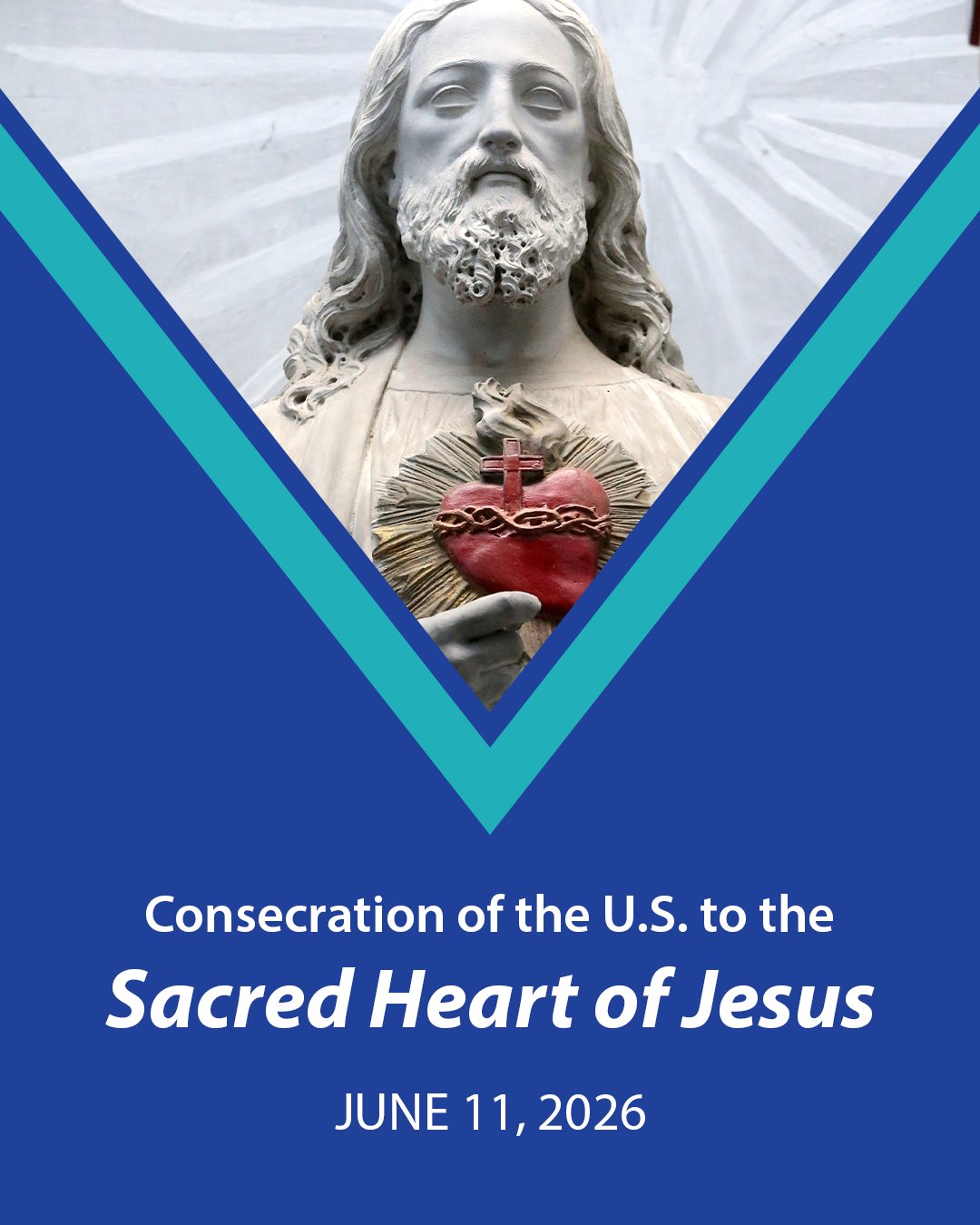 On June 11, 2026, as part of the celebration of the 250th anniversary of the signing of the Declaration of Independence, the U.S. bishops will consecrate the United States of America to the Sacred Heart of Jesus. Parishes around the country are encouraged to join the bishops in celebrating the consecration of our nation to the Sacred Heart.
The event will be livestreamed on the USCCB YouTube channel on June 11, 2026 at 4 p.m. ET from the Basilica of the National Shrine of Mary, Queen of the Universe in Orlando, Florida as a part of the bishops’ spring plenary assembly.
Livestream Link: https://www.youtube.com/live/j1WyC4TSeoo
Accompanying resources may be found at: https://www.usccb.org/consecration-united-states-sacred-heart-jesus