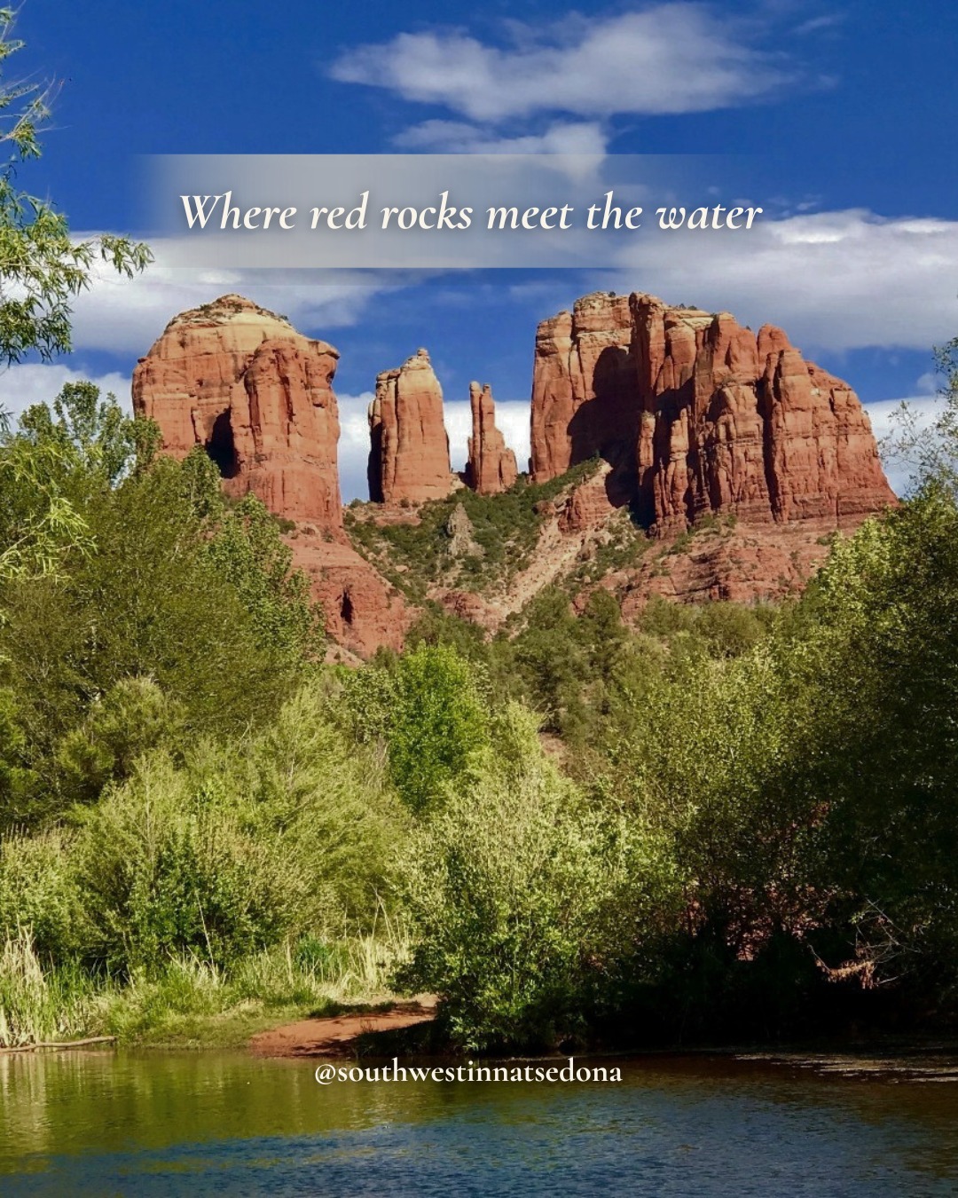 Looking for a refreshing break from the Arizona sun? ☀️
Head to Crescent Moon Ranch, where you can stroll shaded paths, dip your feet in Oak Creek, and enjoy one of Sedona's most iconic views of Cathedral Rock.
It's an easy stop to add to your itinerary, especially on warm summer days.
✨ Save this for your next Sedona trip.
? Stay nearby at Southwest Inn at Sedona
#SedonaAZ #CrescentMoonRanch #CathedralRock #SouthwestInnatSedona