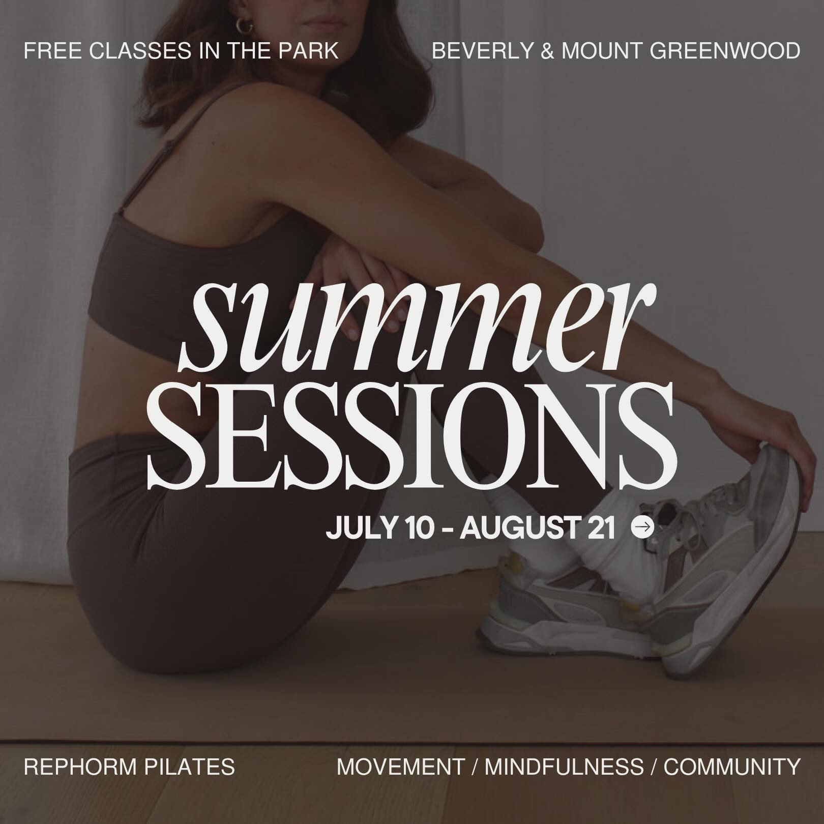 comment SUMMER ☀️
Welcome to SUMMER SESSIONS in Chicago. A space for movement, connection and of course, nervous system regulation. Free tickets available starting July 1.
Comment SUMMER to join the waitlist and be the first to know when they’re available.
I’ve called on a few of my favorite brand partners to join in on the fun too.
See you there! Xo