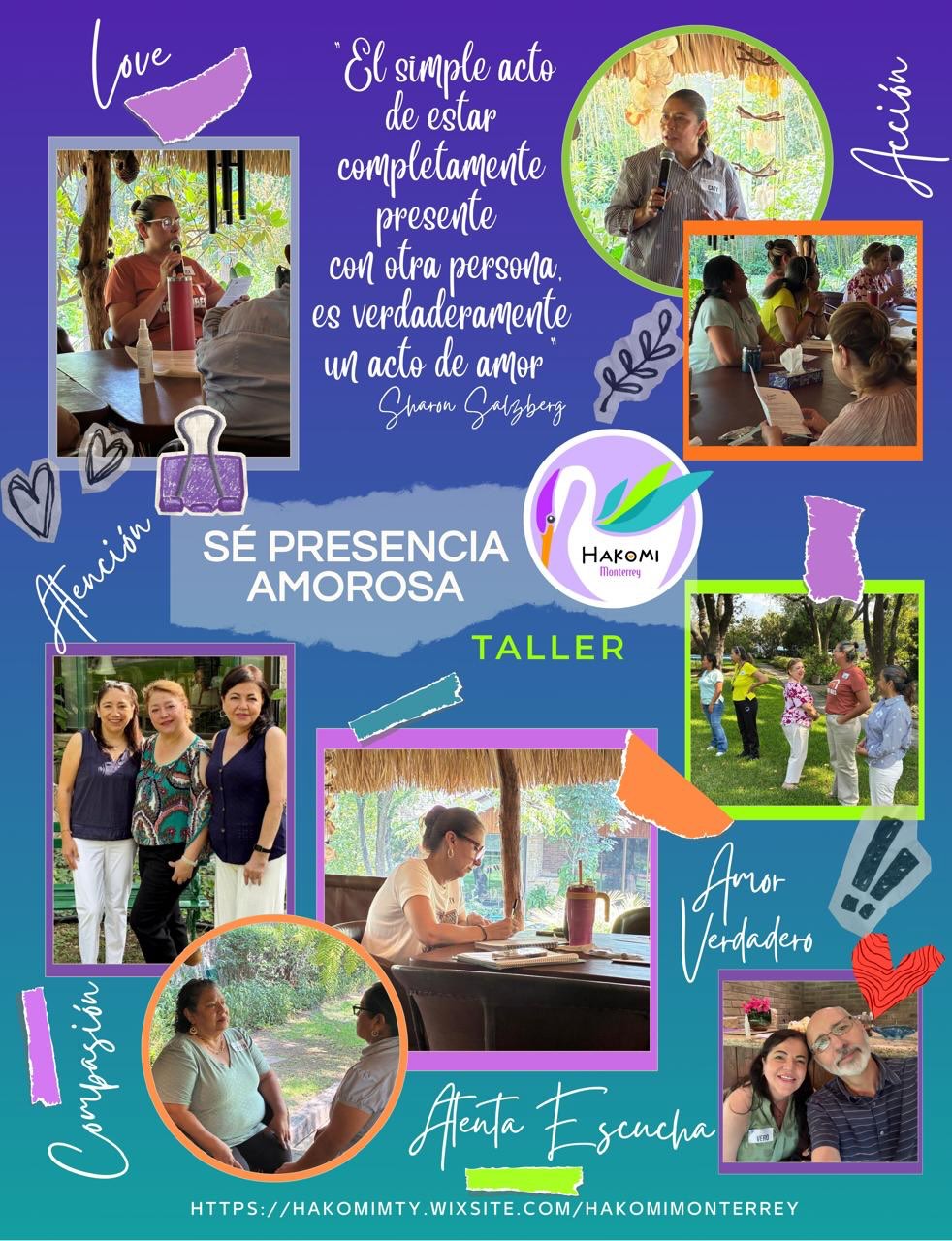 Agradecidos y satisfechos tuvimos nuevamente la experiencia de compartir una de las herramientas del Método Hakomi en nuestro Taller “Sé Presencia Amorosa” !!!
Una experiencia muy nutrida donde trabajamos de la mano suavecito abriendo permisos para ver, estar, escuchar y encontrarnos con nosotros mismos y con los demás desarrollando el estado de Presencia Amorosa en nuestras relaciones.
La PRESENCIA AMOROSA, el corazón del método Hakomi.
Apreciar algo más profundo, inmensamente poderoso, el hecho de tener a un ser humano frente a mi.
APRECIAR LA PARTE DIVINA DE SU SER !
Hakomi Monterrey les agradece profundamente su estar en nuestro taller de autodescubrimiento y su confianza depositada en nosotros, @nallivetrejo ,@rodogarciamty, @veromorenodreams .
@Somos Hakomi Monterrey 💓
Si deseas autoconocerte, contáctanos por WhatsApp en el 811 913 9809
Nueva fecha para el taller
“AQUIETA TU MENTE”
1 y 2 de Agosto !!!
@hakomi_monterrey
