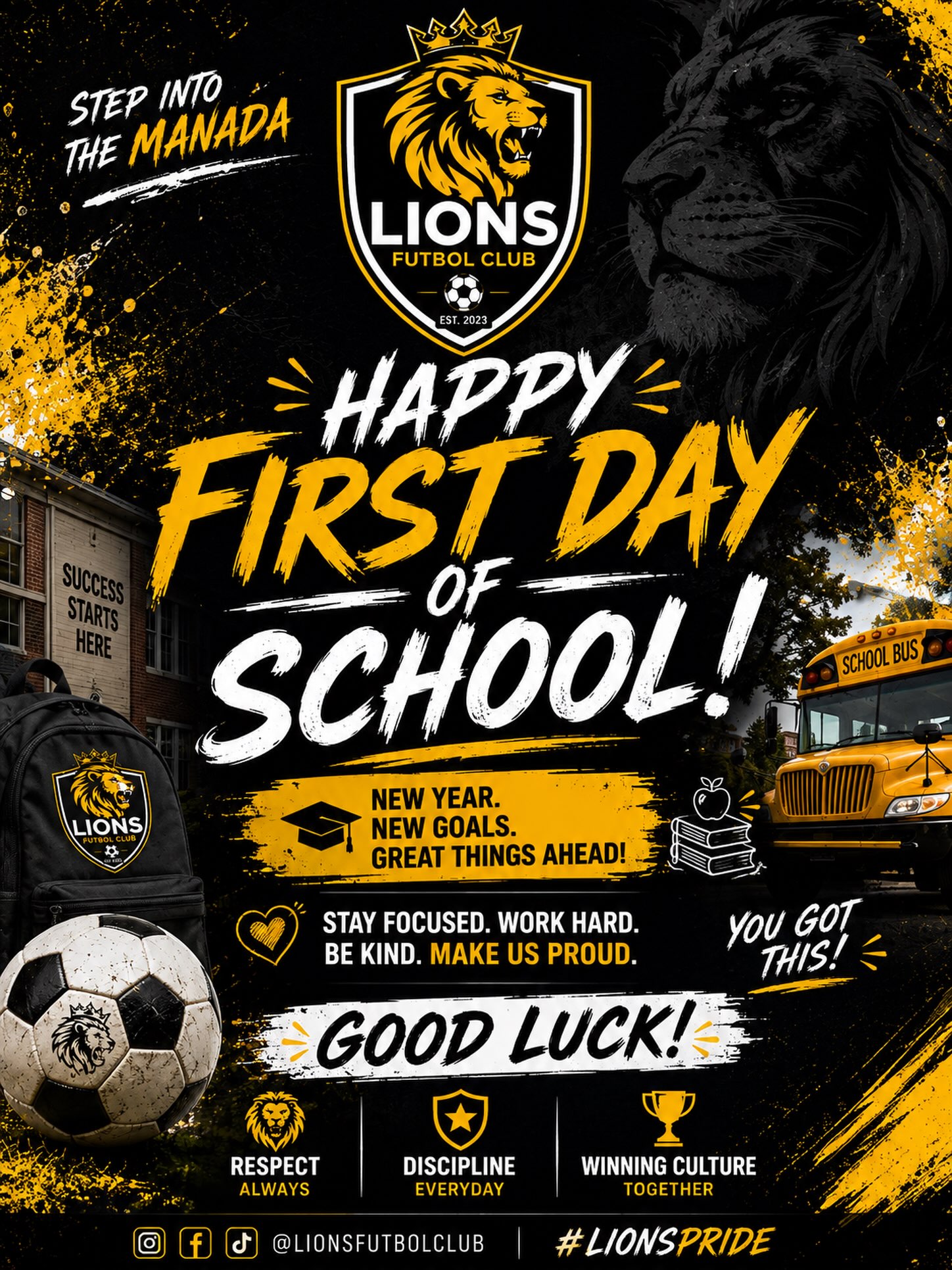 #LionsFutbolClub #DentonSoccer #WeAreMoreThanFutbol #SomosMasQueSoloFutbol #FirstDayOfSchool