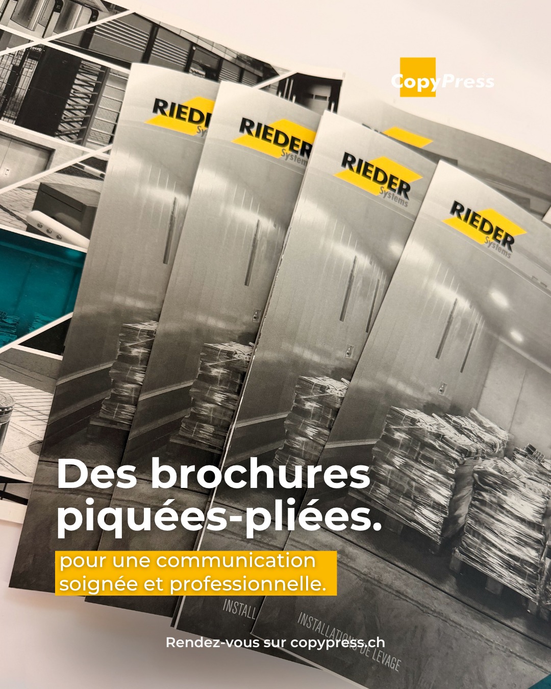 Mettez vos projets en valeur, page après page. ?
Avec nos brochures piquées-pliées, profitez d’un rendu soigné et professionnel, idéal pour présenter votre entreprise, vos services ou vos réalisations.
? Donnez vie à vos supports avec CopyPress.